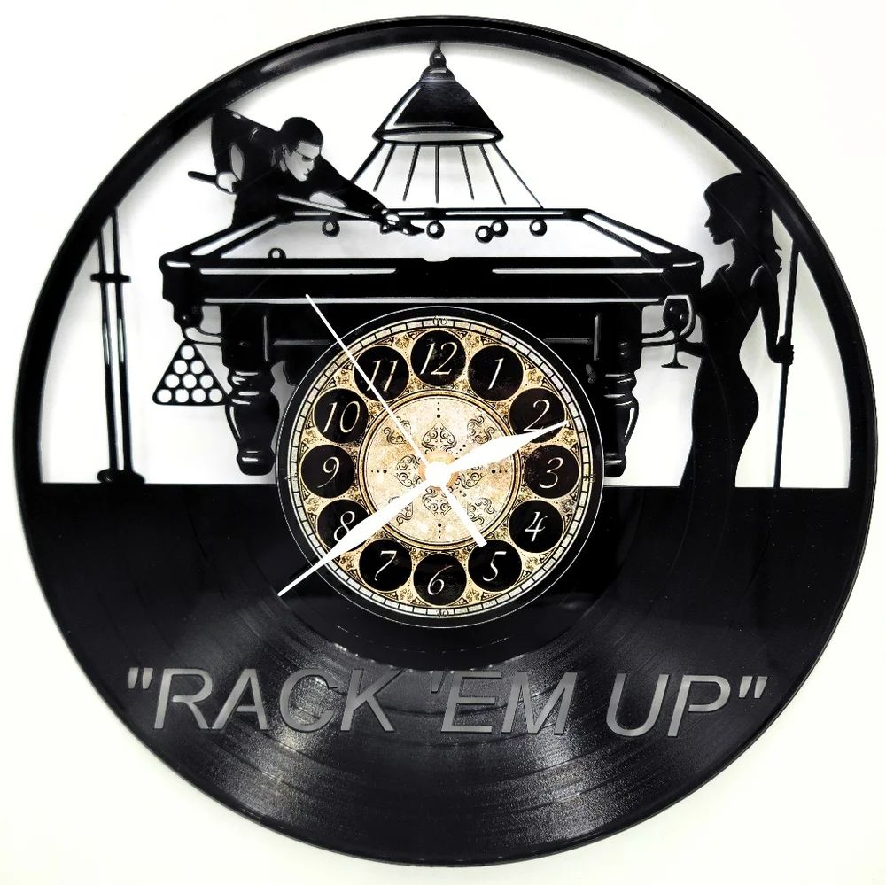 BILLIARDS vinyl record clock